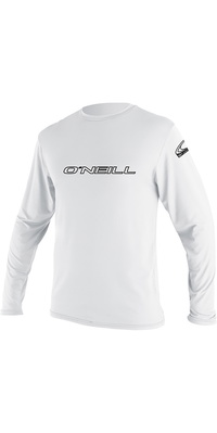 2026 O'neill Youth Basic Skins Skinny Manica Lunga Rash Tee Bianco 4341