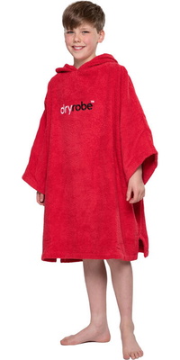2026 Dryrobe Bambino Accappatoio Con Cappuccio In Cotone Biologico V3DRJOCTR - Red