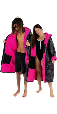 2026 Dryrobe Advance Accappatoio Da Spogliatoio A Maniche Lunghe DALSV3 - Mimetico Nero / Pink