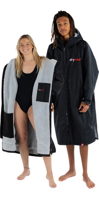 2026 Dryrobe Advance Accappatoio A Maniche Lunghe DALSV3 - Black / Grigio