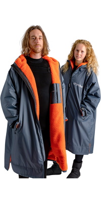 2026 Dryrobe Advance Accappatoio Da Spogliatoio A Maniche Lunghe DALSV3 - Grigio Scuro / Orange