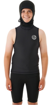 2026 Rip Curl Junior Flashbomb Polypro Hooded Vest 117BWJ - Black