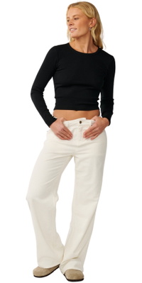 2026 Rip Curl Da Donna Aggie Cord Pantaloni Relaxed 070WPA - Bone