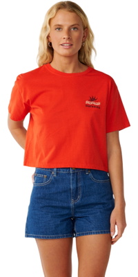 2026 Rip Curl Da Donna Swell Collo Di Raccolta Maglietta 0P7WTE - Red