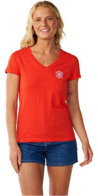 2026 Rip Curl Da Donna Onda Di Festa Maglia A V 0Q5WTE - Red