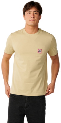 2026 Rip Curl Da Uomo T-Shirt A Tasca Streamline Badge 13TMTE - Khaki Sand
