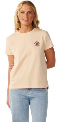 2026 Rip Curl Da Donna Onda Di Festa Maglietta Corta Manica 0Q4WTE - Light Apricot