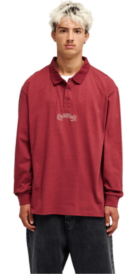 2026 Quiksilver Da Uomo Belem Polo Pesante EQYKT04434 - Oxblood Red