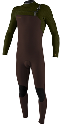 2025 ONeill Mens Hyperfreak 5/4+mm Chest Zip Wetsuit 5345 - Arabica / Ranger