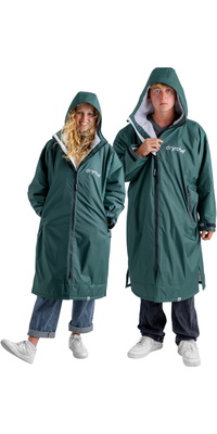 2026 Dryrobe Advance Accappatoio Da Spogliatoio A Maniche Lunghe DALSV3 - Dark Green / Nimbus Cloud