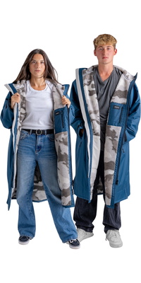 2026 Dryrobe Advance Accappatoio A Maniche Lunghe DALSV3 - Deep Sea Blue / Sand Camo