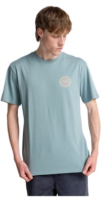 2026 Billabong Da Uomo Onda Di Matite T-Shirt EBYZT00525 - Washed Blue