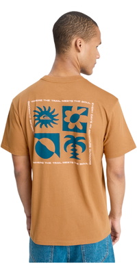 2026 Quiksilver Da Uomo Evo Fioritura Di Pace T-Shirt EQYZT08264 - Tobacco Brown