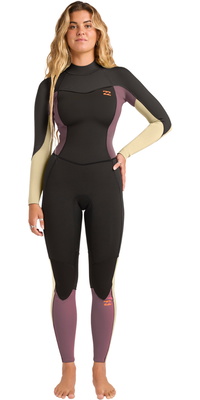 2026 Billabong Womens Synergy 3/2mm Flatlock Back Zip Wetsuit 24BW211601 - Grey Violet