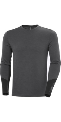 2026 Helly Hansen Da Uomo Lifa Merino Di Peso Medio Crew 49364 - Thunder Grey