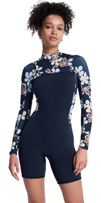2026 Roxy Womens Swell Natural 2mm Long Sleeve Chest Zip Springsuit Wetsuit 26BW243507 - Flower