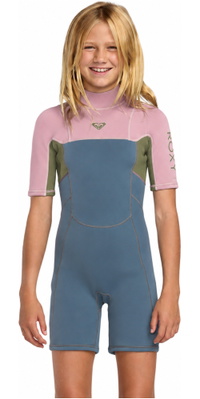 2026 Roxy Bambino Prologue+ 2/2mm Back Zip Shorty Muta 26RW253501 - Ash