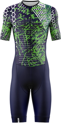 2026 HUUB Da Uomo Collage Tri Suit COLTSNL - Navy / Lime