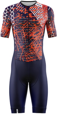 2026 HUUB Da Uomo Collage Tri Suit COLTSNO - Navy / Orange
