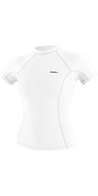 2026 O'Neill Womens Basic Skins Short Sleeve Rash Vest 5717 - White