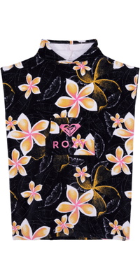 2026 Roxy Da Donna Resta Magico Stampa Poncho Asciugamano ERJAA04433 - Anthracite Hibiscus Real S
