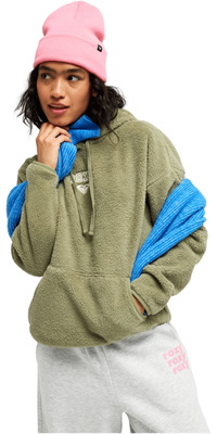 2026 Roxy Da Donna Freddo Chiamata Sherpa Hoodie ERJPF03168 - Oil Green