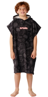 2026 Rip Curl Bambino Sedute Hooded Asciugamano 00DBTO - Washed Black