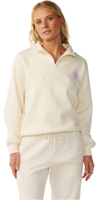 2026 Rip Curl Womens Party Wave 1/2 Zip Fleece 0ECWFL - Off White