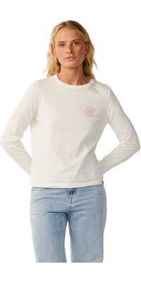 2026 Rip Curl Da Donna Onda Di Festa Manica Lunga T-Shirt 0Q8WTE - Off White