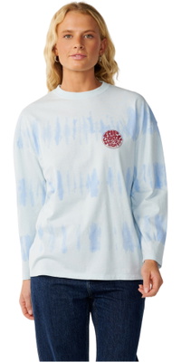2026 Rip Curl Da Donna Stephanie Gilmore T-Shirt A Manica Lunga Con Effetto Tie Dye 0QCWTE - Sky Blue