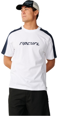 2026 Rip Curl Da Uomo Archivio Alto Pannello T-Shirt 129MTE - White