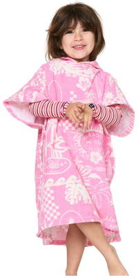 2026 Rip Curl Bambino Asciugamano Di Cotone Misti Snap Hooded 00AJTO - Naturale / Pink
