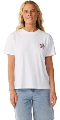 2026 Rip Curl Da Donna Surf Puff Festa Party Pack Relaxed T-Shirt 0O5WTE - White