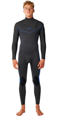 2026 Rip Curl Da Uomo Dawn Patrol 4/3mm Chest Zip Muta 16QMFS - Grey / Blue