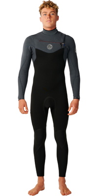 2026 Rip Curl Da Uomo Flashbomb 5/3mm Chest Zip Muta 17BMFS - Charcoal Grey