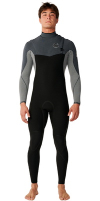 2026 Rip Curl Da Uomo Flashbomb Pro 4/3mm Zip Free Muta 17FMFS - Charcoal Grey