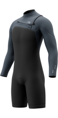 2026 Mystic Da Uomo Motion 3/2mm Chest Zip Manica Lunga Shorty Muta 35000.270013 - Tidal Blue