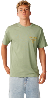 Rip Curl Da Uomo Maglietta Icon Fade Out 12GMTE - Sage