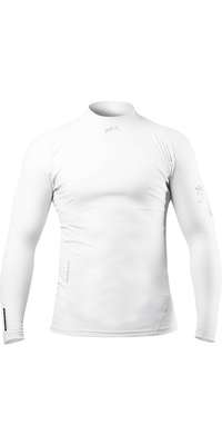 2026 Zhik Da Uomo Eco UPF50+ Long Sleeve Spandex Rash Guard DTP-0063 - White