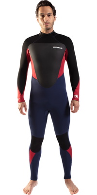 2025 Gul Da Uomo Response 4/3mm Gbs Back Zip Muta RE1246-C1 - Navy / Red