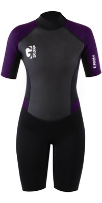 2025 Gul Da Donna G-Force 3mm Back Zip Shorty Muta GF3306-B7 - Black / Mulberry