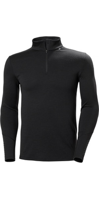2025 Helly Hansen Da Uomo Lifa Maglia Merino Mid Weight 1/2 Zip Top 49363 - Black