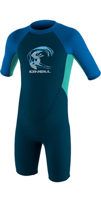 2026 ONeill Toddler Reactor 2mm Back Zip Shorty Wetsuit 4867 - Slate / Aqua / Ocean