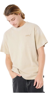 2025 Rip Curl Mens Medina Distressed Tee 0TKMTE - Khaki Sand