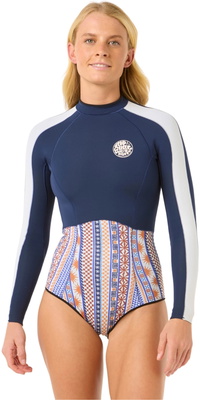 2025 Rip Curl Da Donna G-Bomb 1.5mm Manica Lunga Back Zip Muta Primaverile Muta 13NWSP - Navy