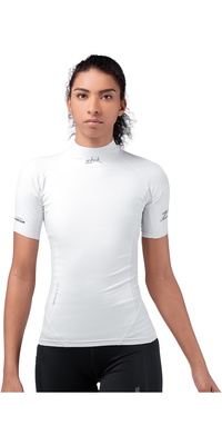 Zhik Da Donna Top A Manica Corta Eco Spandex UPF50+ DTP-0067-W-WHT - White