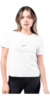 Zhik Da Donna Maglietta In Cotone Con Logo TEE-0731-W-WHT - White