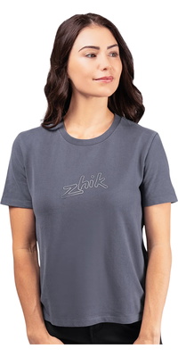 Zhik Da Donna Maglietta In Cotone Con Logo TEE-0733-W-NVY - - Navy