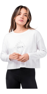 Zhik Da Donna Maglietta In Cotone Con Logo TEE-0741-W-WHT - White
