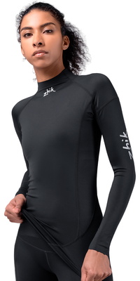 Zhik Da Donna Eco Spandex UPF50+ Top A Manica Lunga In Lycra DTP-0063-W-BLK - Black
